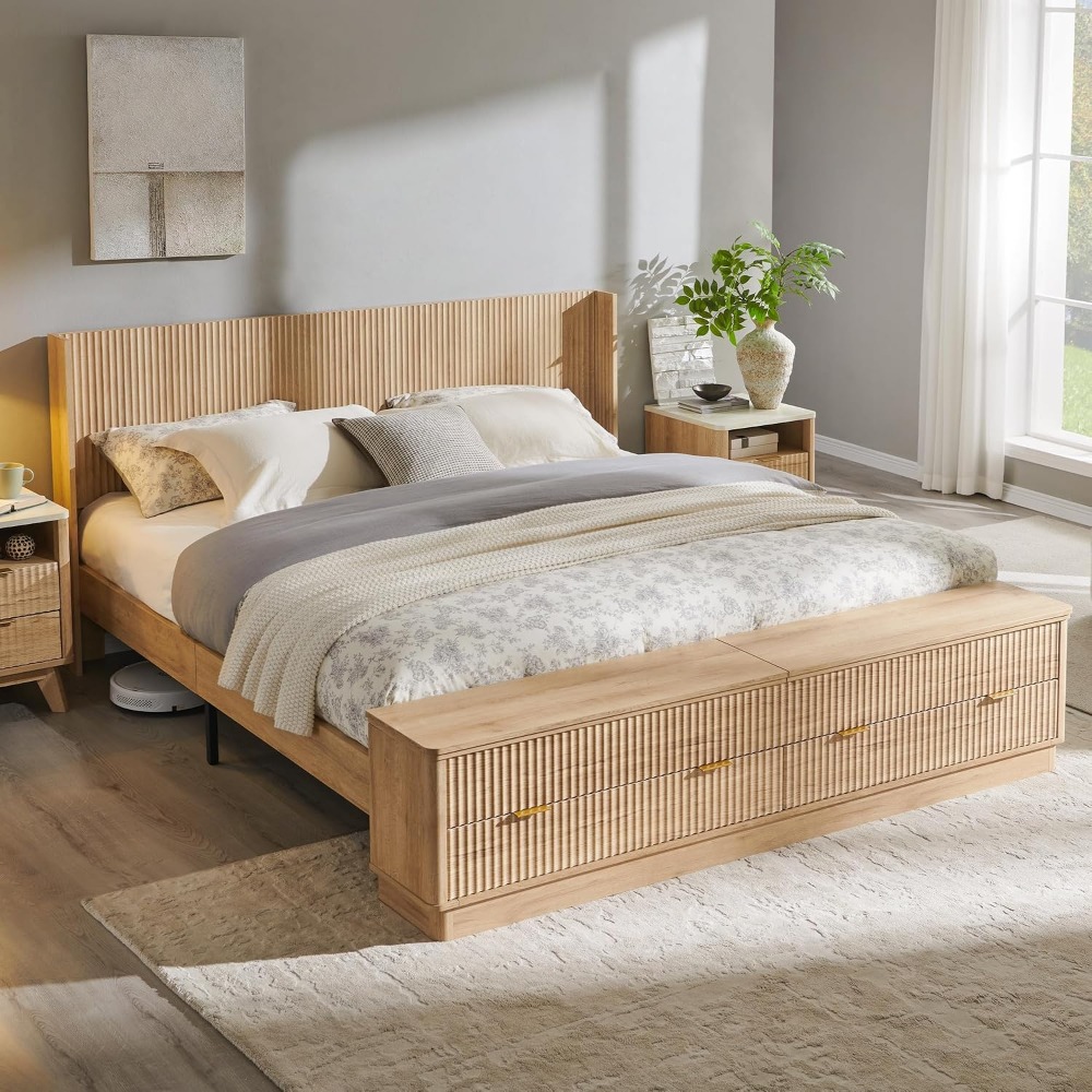 King Size Bed Frame With Storage Drawers - Base de Cama King Size con