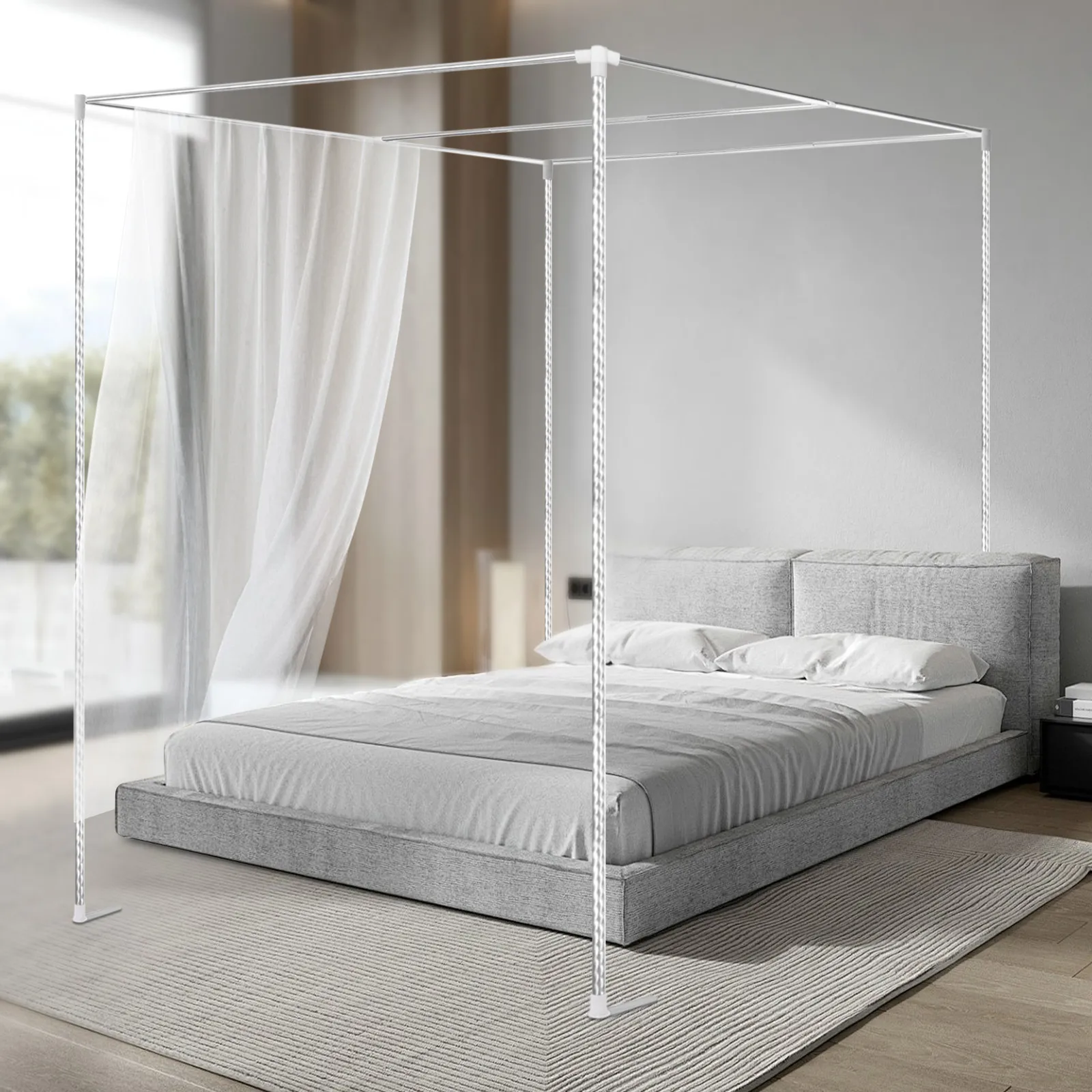 Canopy Bed Frame Metal Queen - Soporte Metálico para Mosquitera de Cama