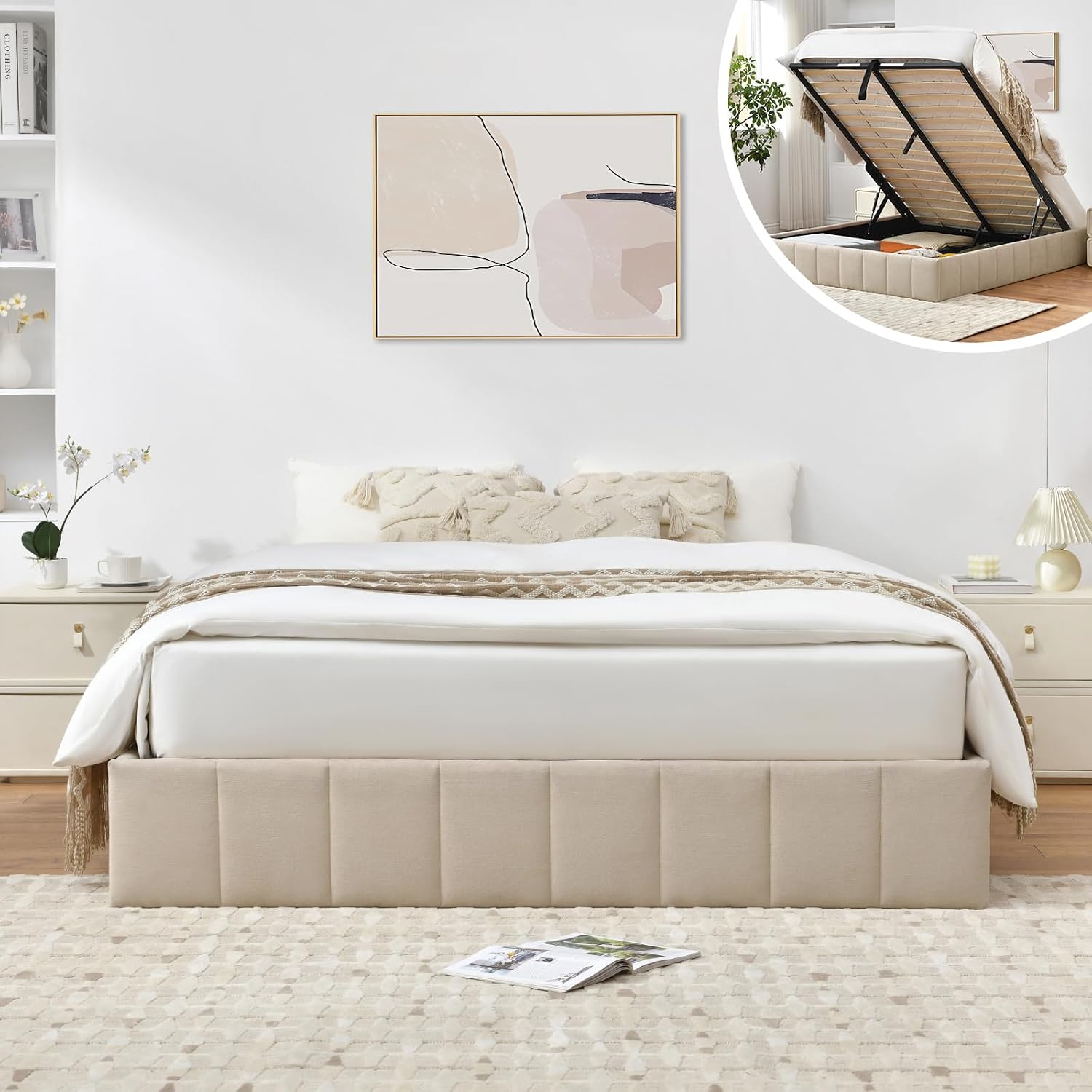 Gas Lift Storage Bed Hydraulic - Base de Cama con Almacenamiento Elevable