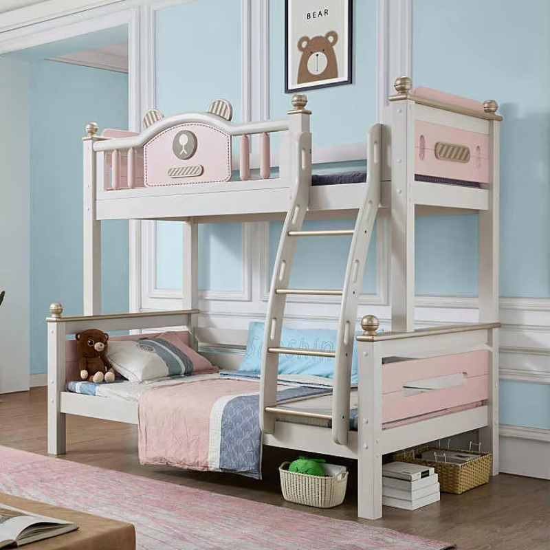 Bunk Bed With Stairs And Slide - Cama litera multifuncional moderna de madera
