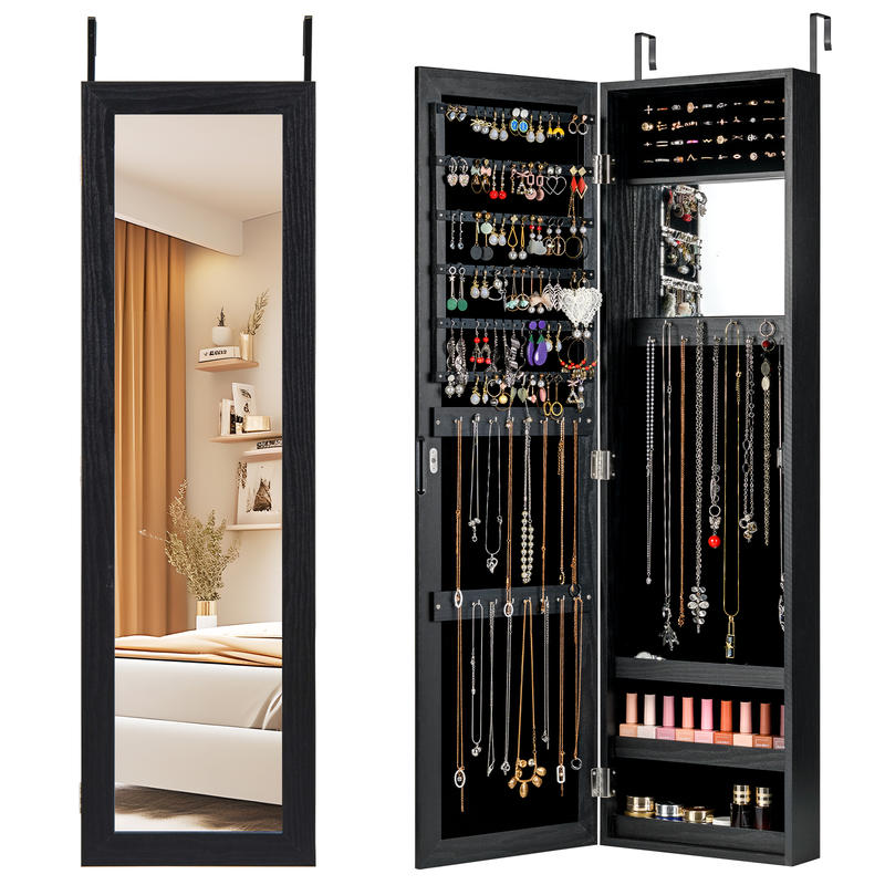 Full Length Mirror Jewelry Armoire - Armario para Joyas con Cerradura, Gabinete