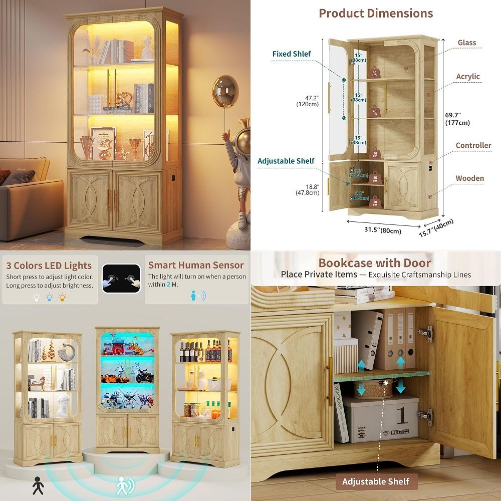 Storage - Vitrina con Puertas de Vidrio y