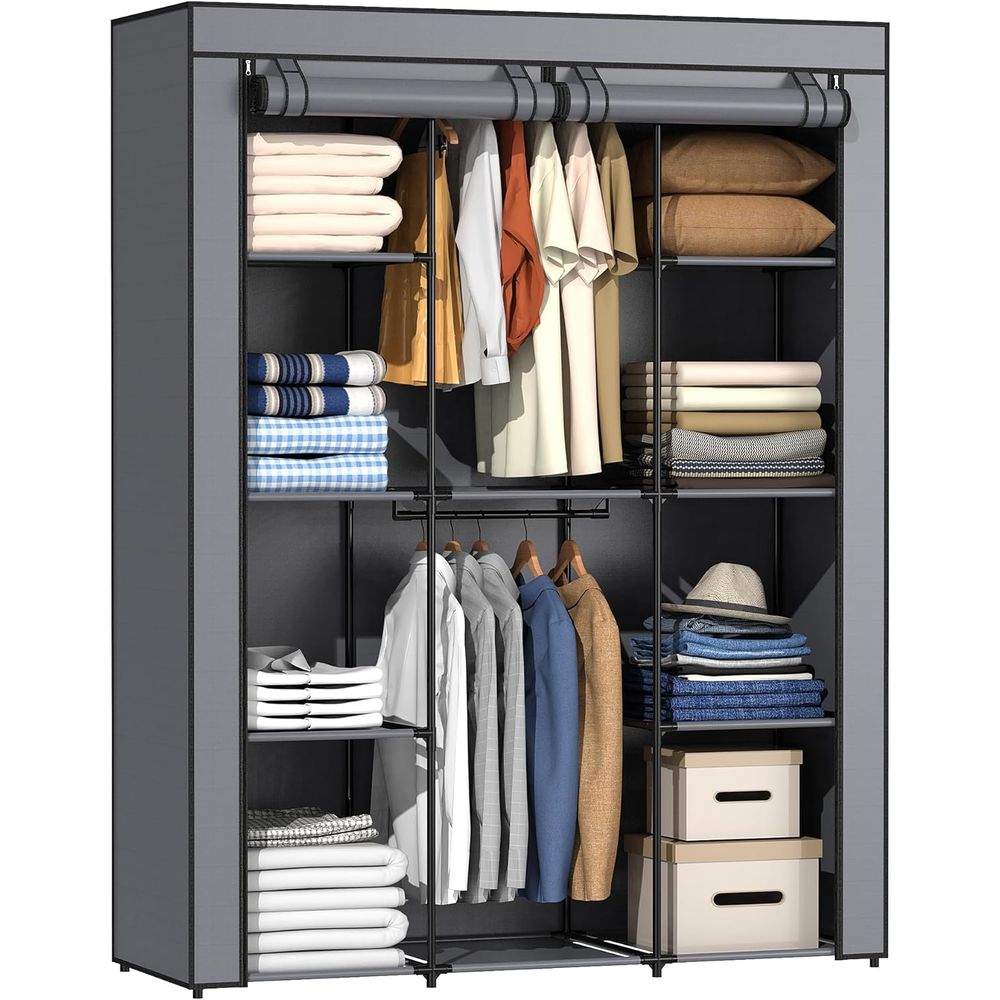 Wardrobe Closet Portable Fabric Cover - Armario portátil, armario con 10 estantes
