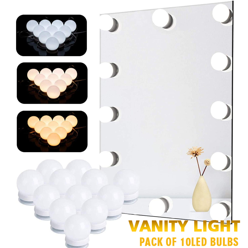 Dressing Table Vanity With Lighted Mirror - Bombillas LED para espejo de maquillaje,