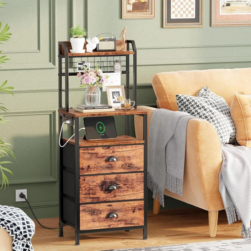 Solid Wood Nightstand 2 Drawers - Mesa de Noche de 40'' de