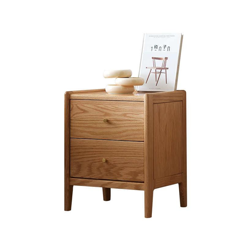 Solid Wood Nightstand 2 Drawers - Muebles de dormitorio de madera maciza