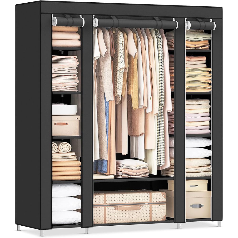 Wardrobe Closet Portable Fabric Cover - Armario Portátil, Perchero con Cubierta de