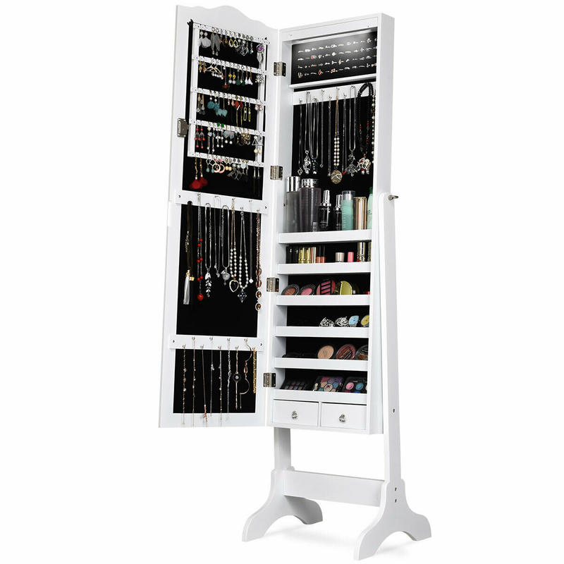 Full Length Mirror Jewelry Armoire - Armario para Joyas con 14 Luces