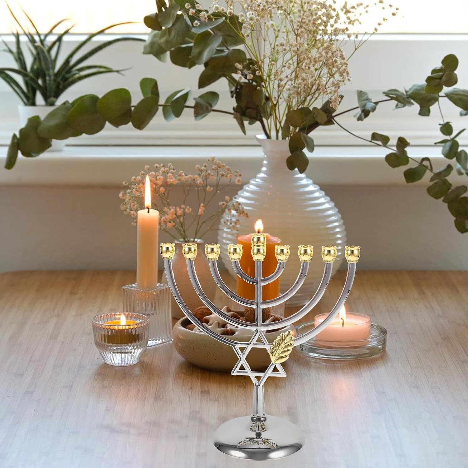 Tables - Candelabro de Hanukkah de 9 ramas,