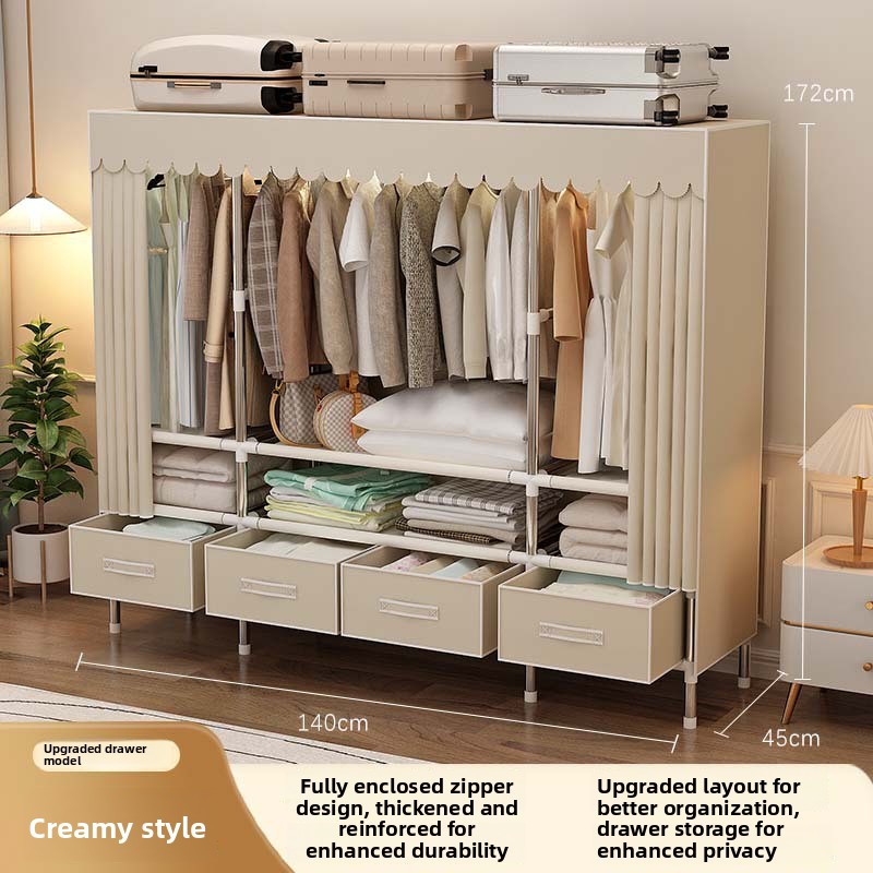 Wardrobe Closet Portable Fabric Cover - Armario Portátil con Cubierta, Perchero Plegable
