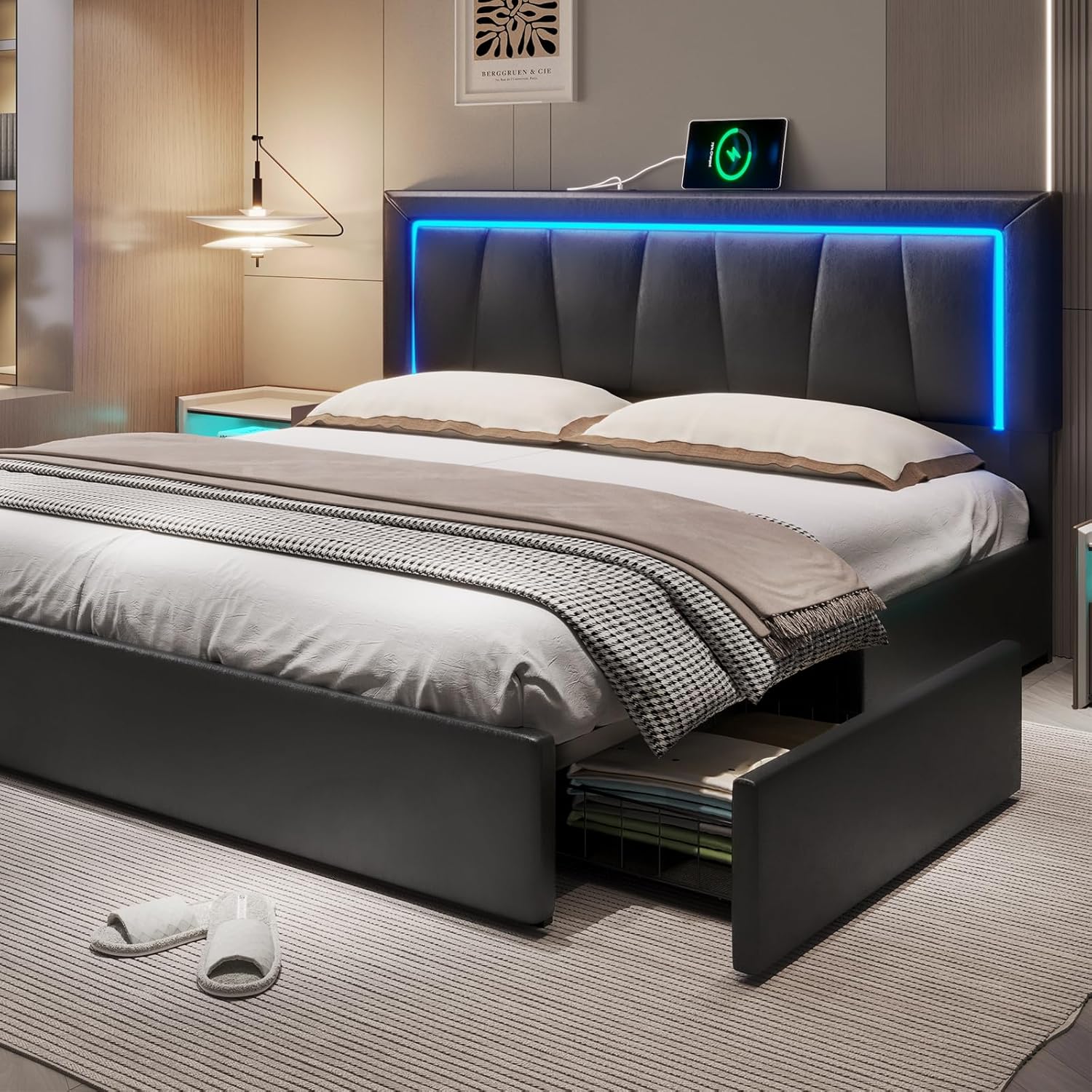 King Size Bed Frame With Storage Drawers - Base de Cama King Size California