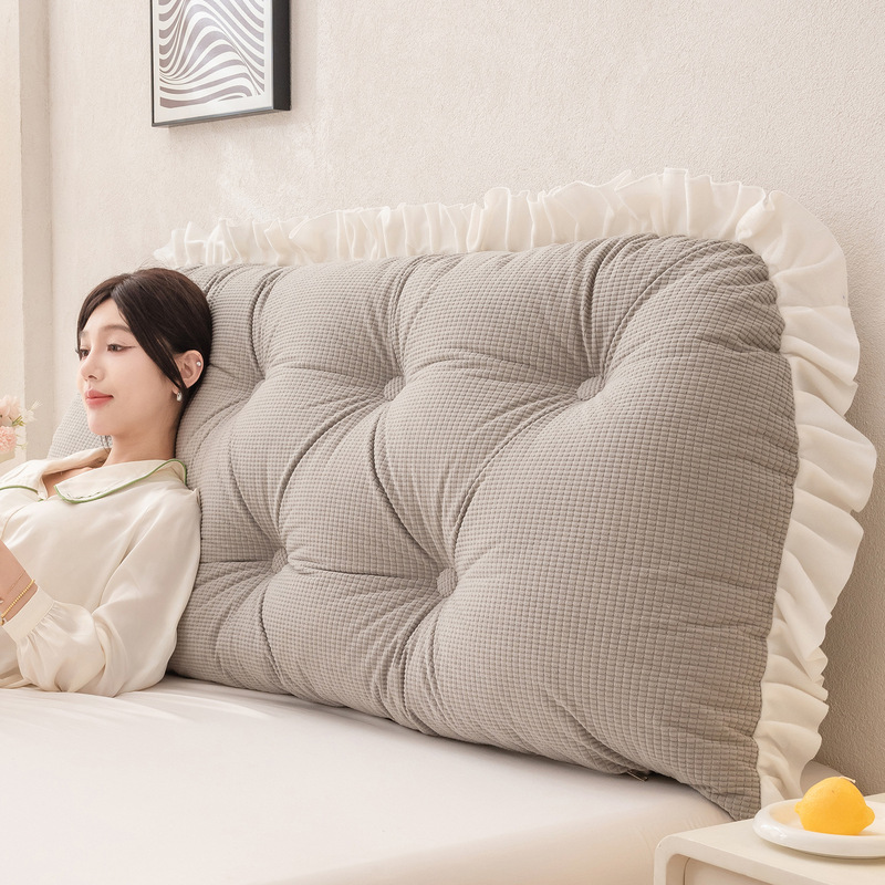 Headboard Cushion Backrest Tatami - Cojín con volantes para cabecero, soporte