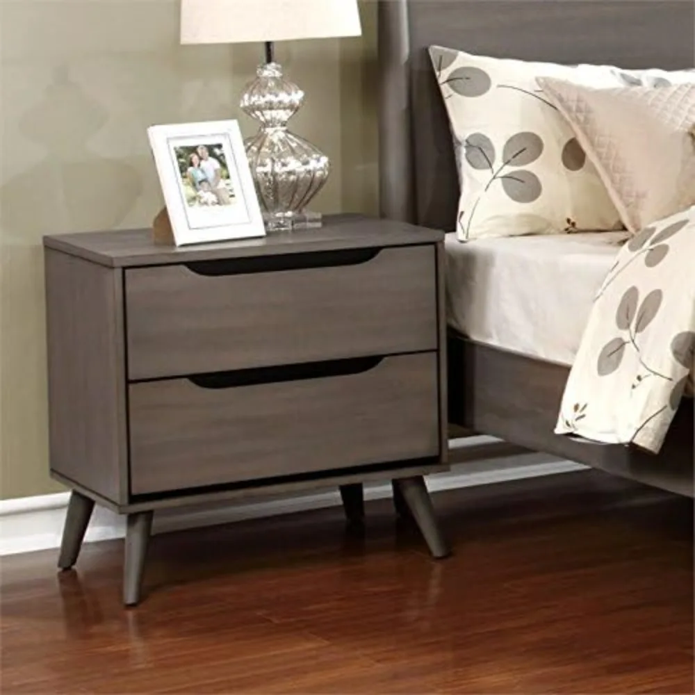 Solid Wood Nightstand 2 Drawers - Para mesita de noche de madera