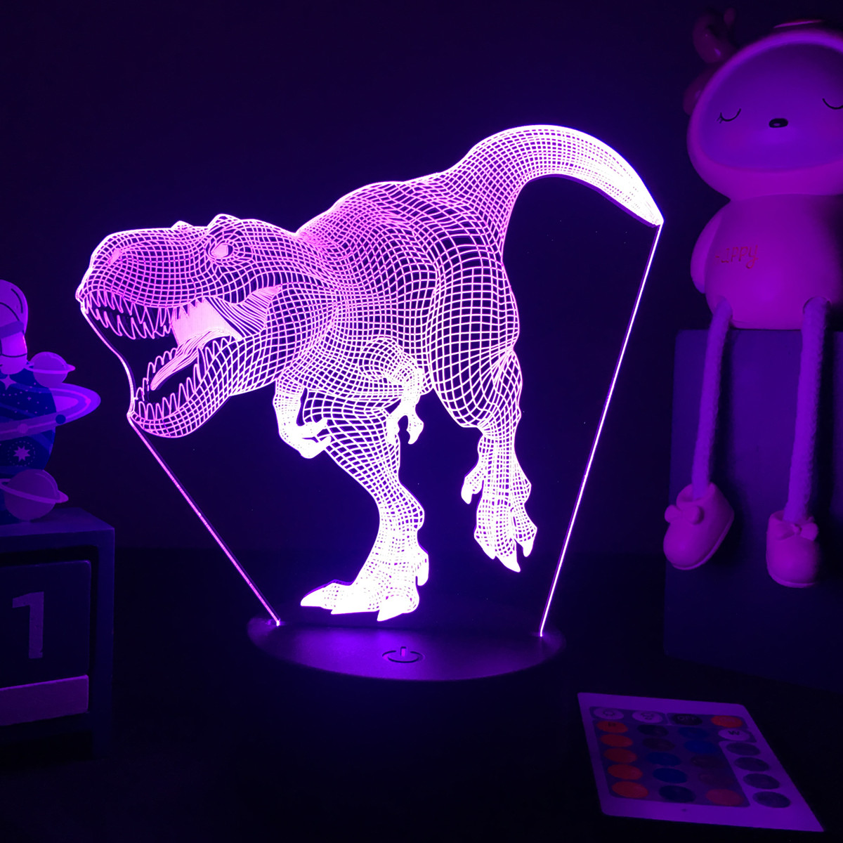 Floating Nightstand With Led Light - Luz nocturna de dinosaurio LED 3D