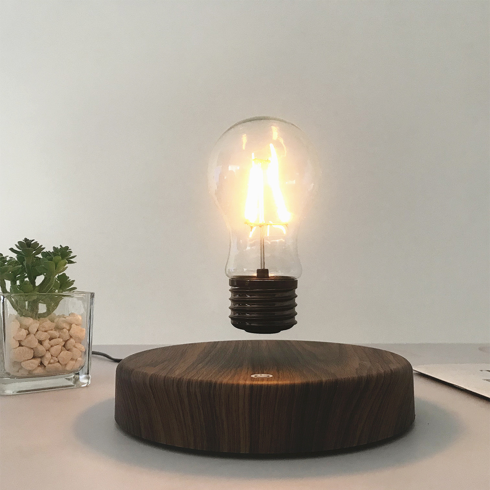 Floating Nightstand With Led Light - Lámpara de levitación magnética, bombilla LED