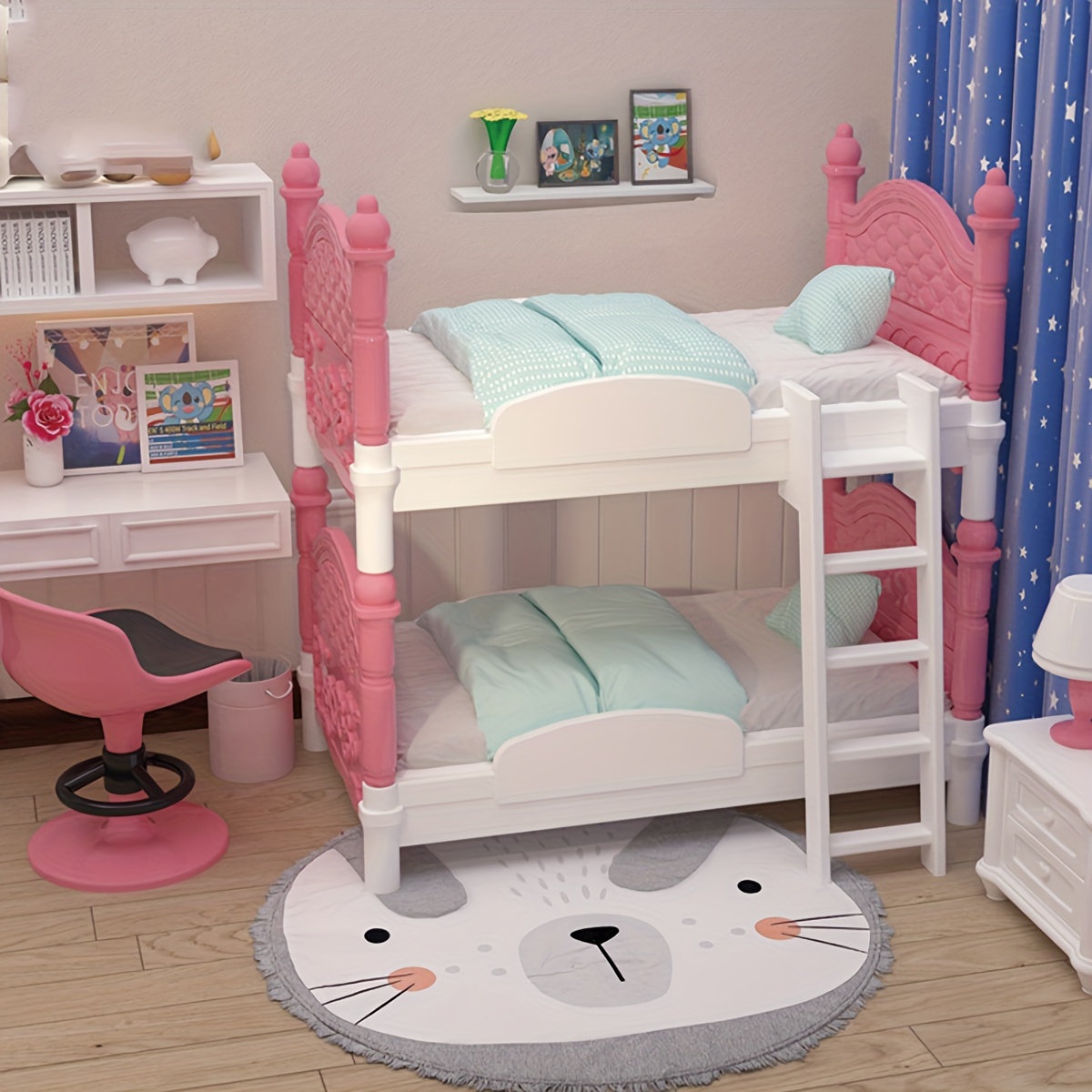 Bedroom Furniture - Cama doble en miniatura para casa