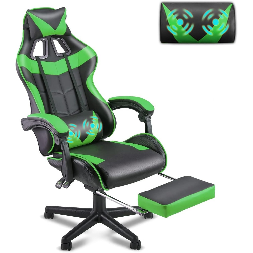 Sofas - Silla de Juego Ergonómica con Reposapiés