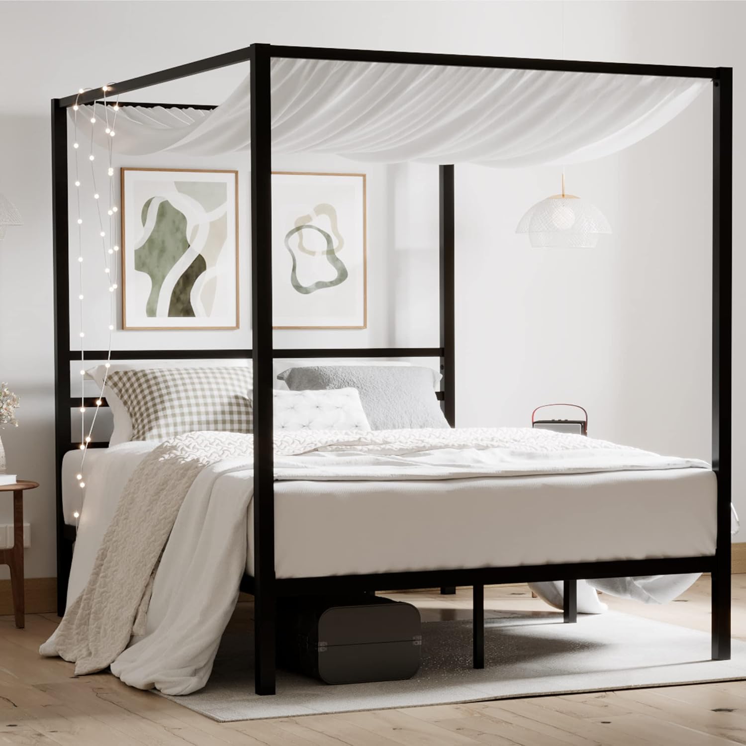 Canopy Bed Frame Metal Queen - Base de Cama Queen con Estructura