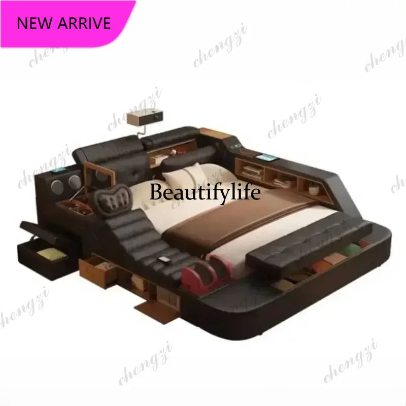 King Size Bed Frame With Storage Drawers - Cama Doble King Size Negra P3