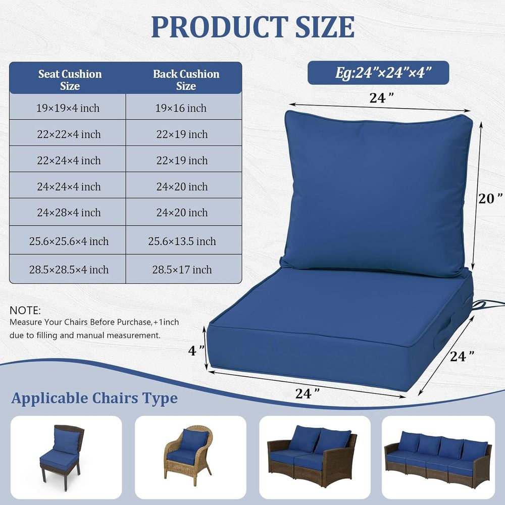 Juego de 4 Cojines Profundos p - Outdoor Furniture reseña y precio