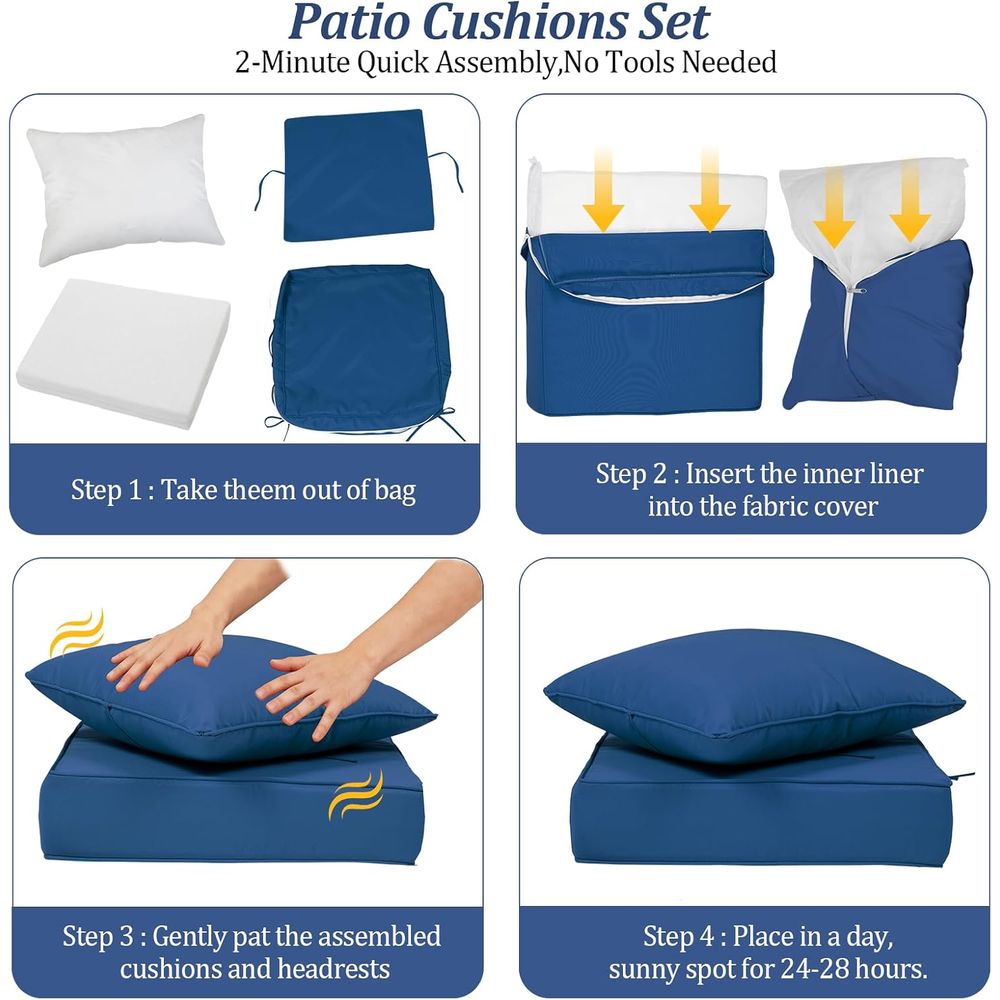Juego de 4 Cojines Profundos p - Outdoor Furniture reseña y precio