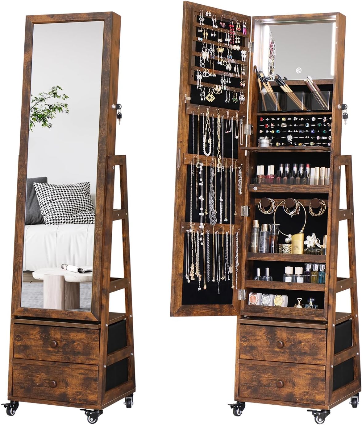 Armario Giratorio para Joyas c - Full Length Mirror Jewelry Armoire reseña y precio