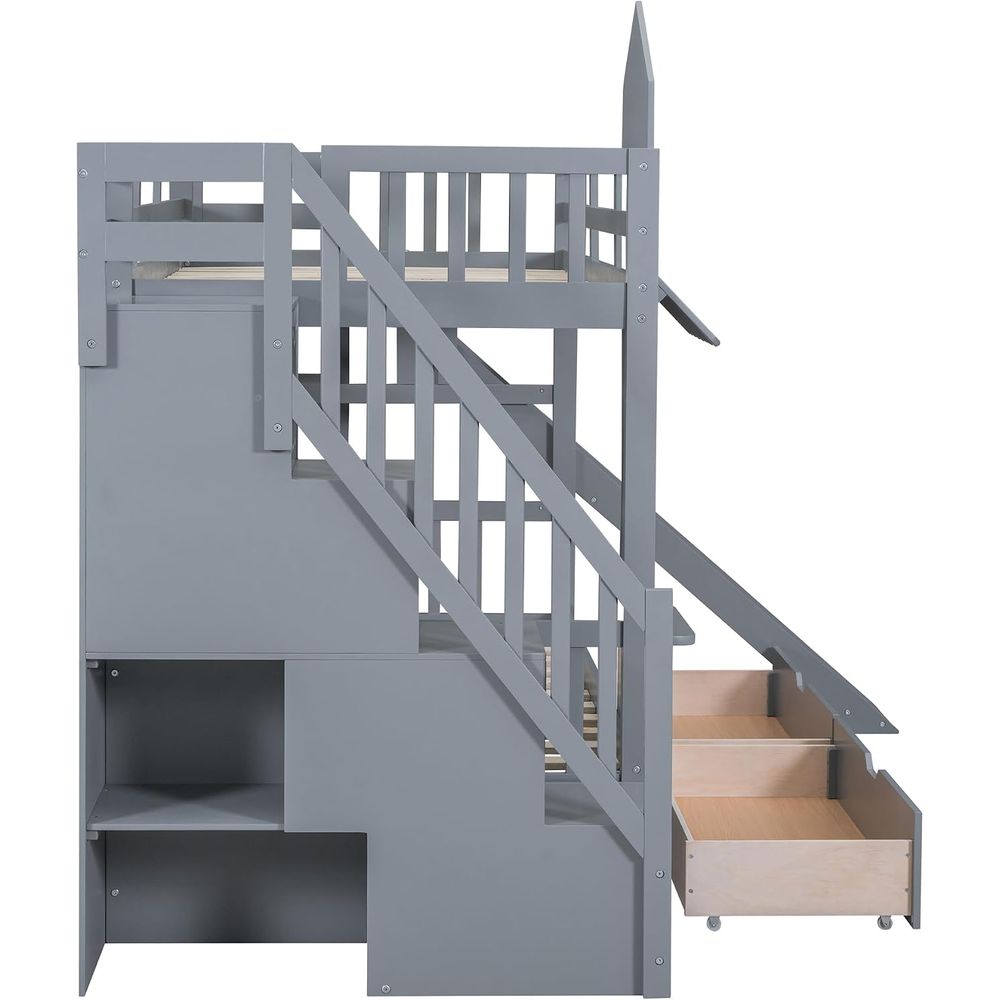 Cama litera para niños emave c - Bunk Bed With Stairs And Slide reseña y precio