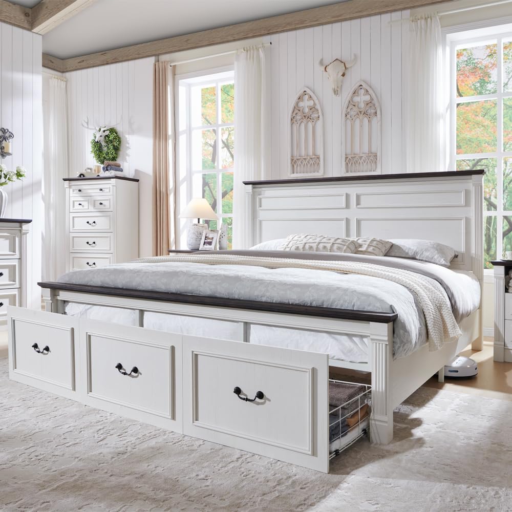Base de Cama King Size Estilo  - King Size Bed Frame With Storage Drawers reseña y precio