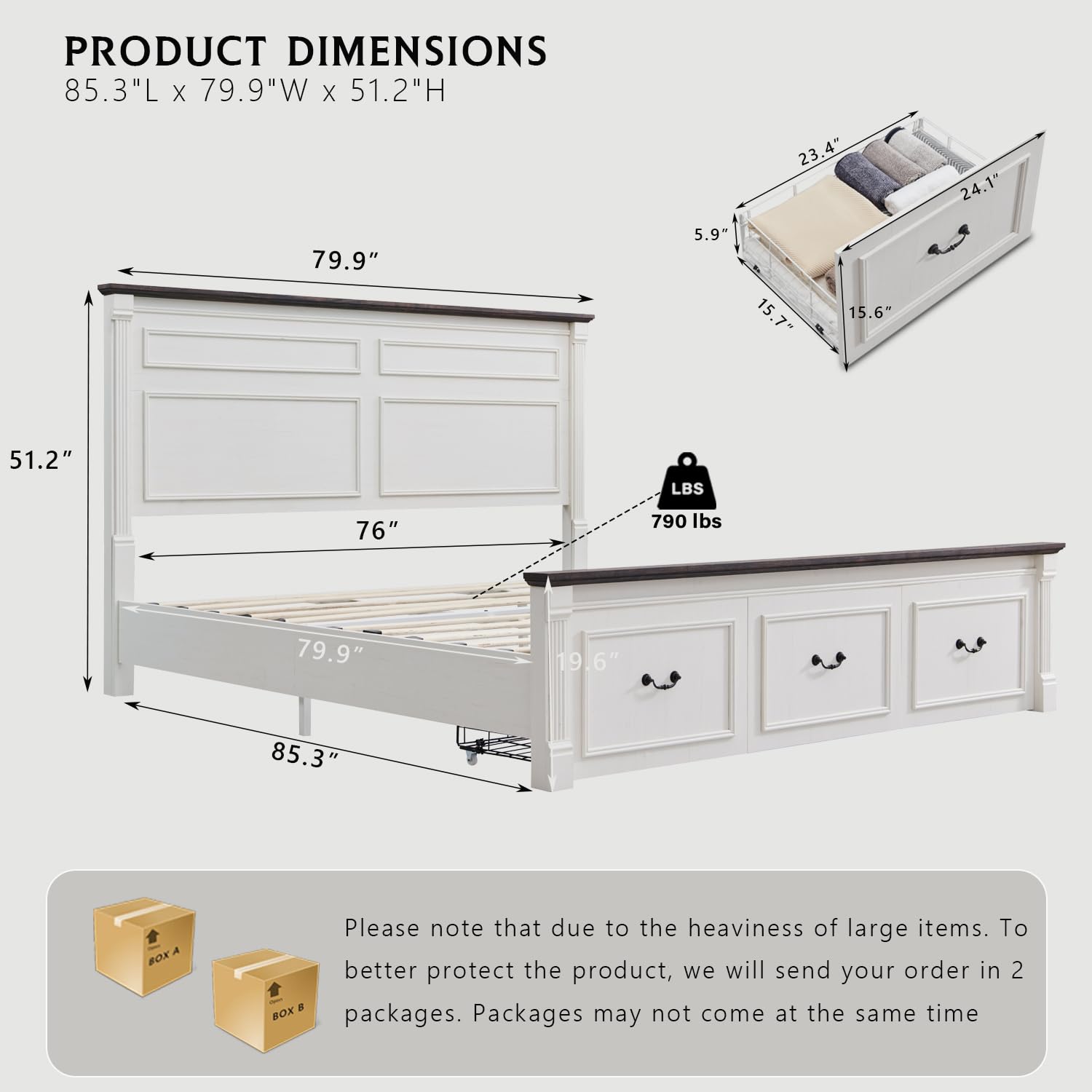 Base de Cama King Size Estilo  - King Size Bed Frame With Storage Drawers reseña y precio
