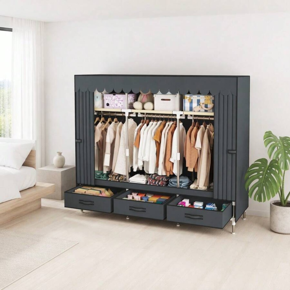 Armario Portátil con Estructur - Wardrobe Closet Portable Fabric Cover reseña y precio