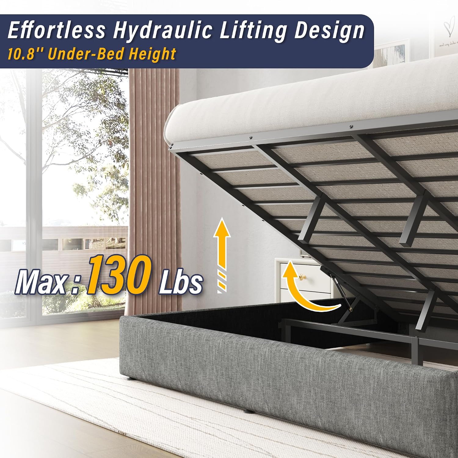 Base de Cama King Size con Ele - Gas Lift Storage Bed Hydraulic reseña y precio