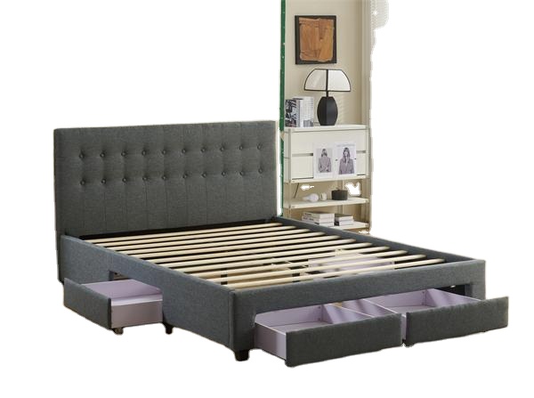 Base de Cama Doble Moderna con - King Size Bed Frame With Storage Drawers reseña y precio