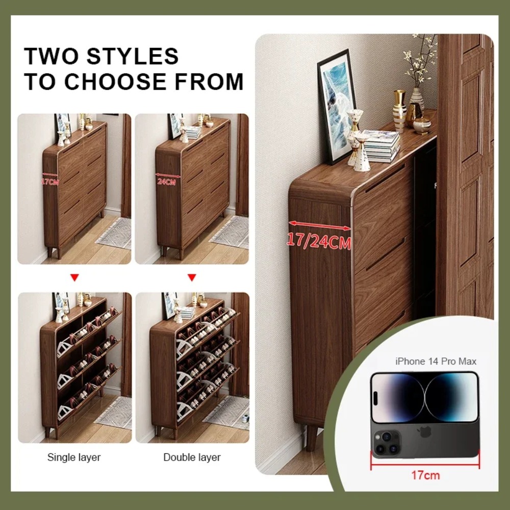 Zapatero Delgado con Puerta Ab - Shoe Rack Cabinet Narrow Entryway reseña y precio