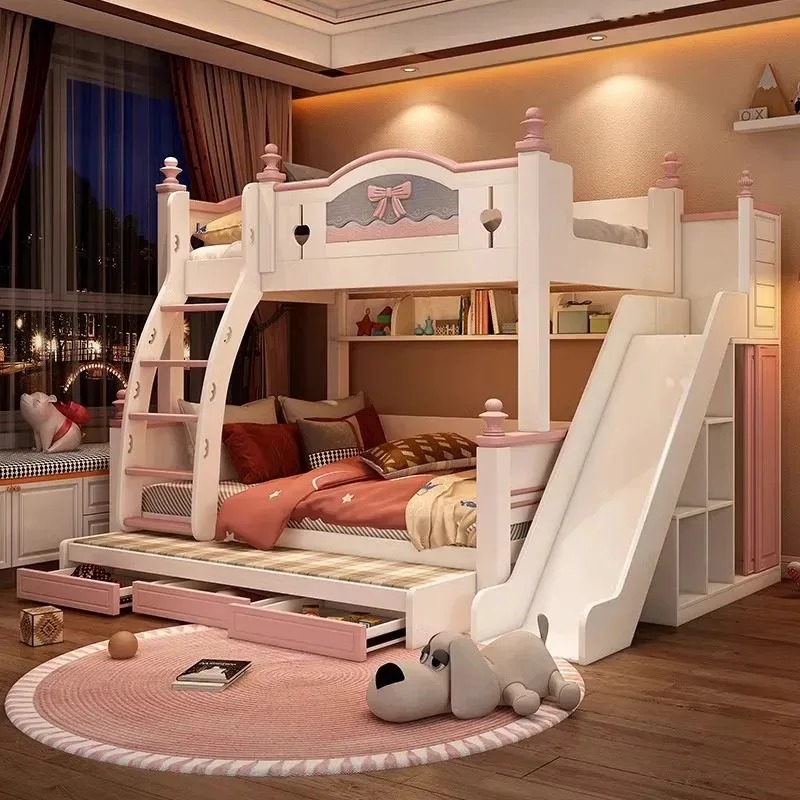 Litera de madera maciza person - Bunk Bed With Stairs And Slide reseña y precio