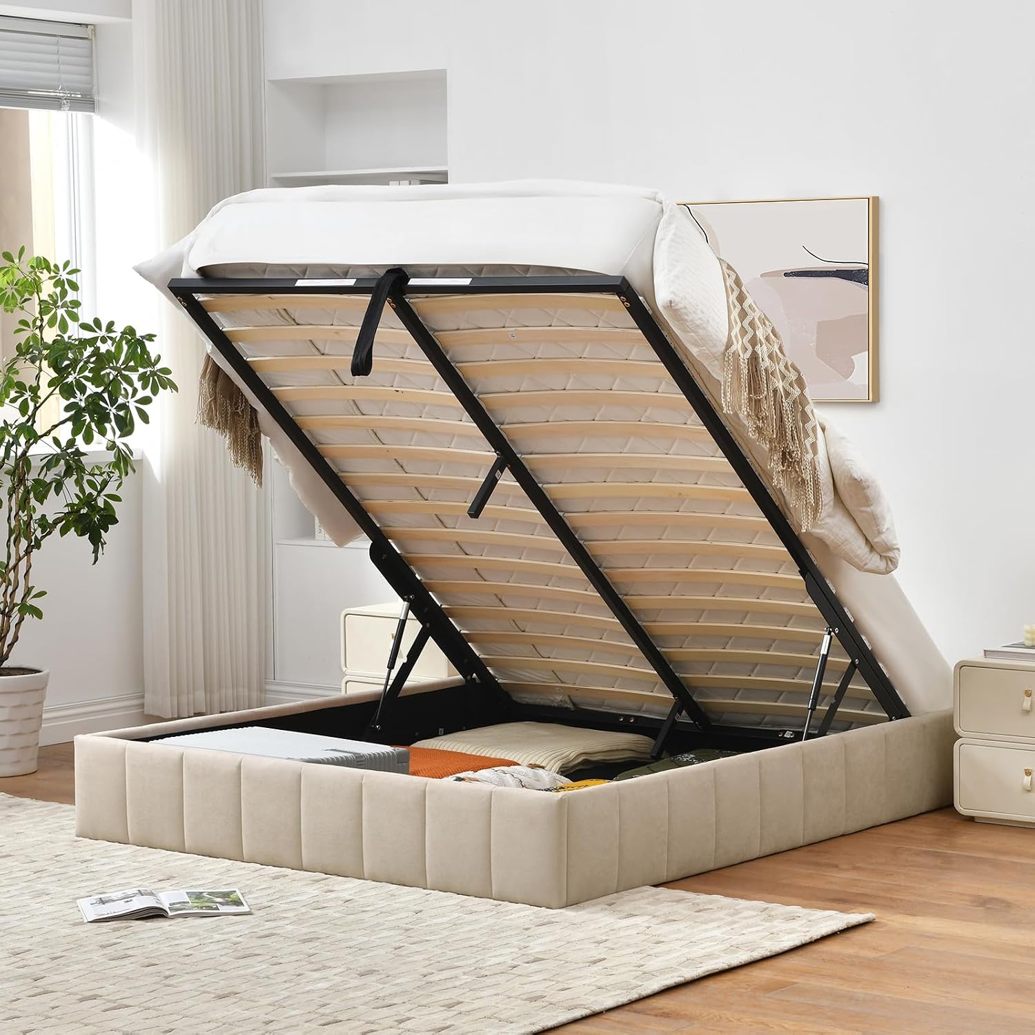 Base de Cama con Almacenamient - Gas Lift Storage Bed Hydraulic reseña y precio