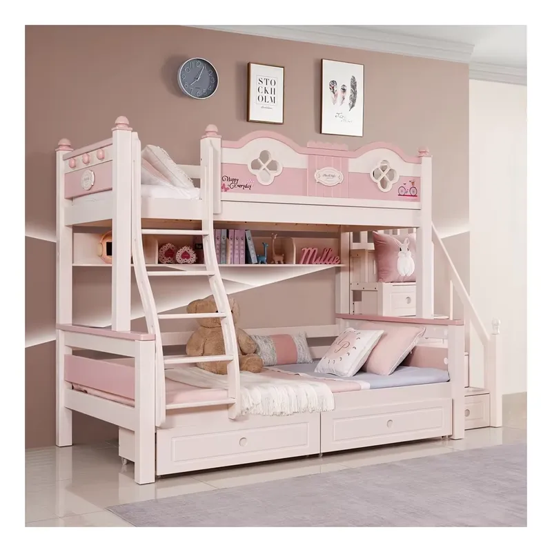 Cama Infantil Moderna de Lujo  - Bunk Bed With Stairs And Slide reseña y precio