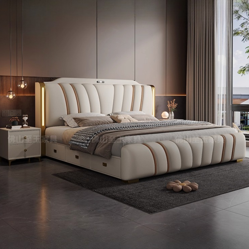 Cama doble de 180x200 cm con e - King Size Bed Frame With Storage Drawers reseña y precio