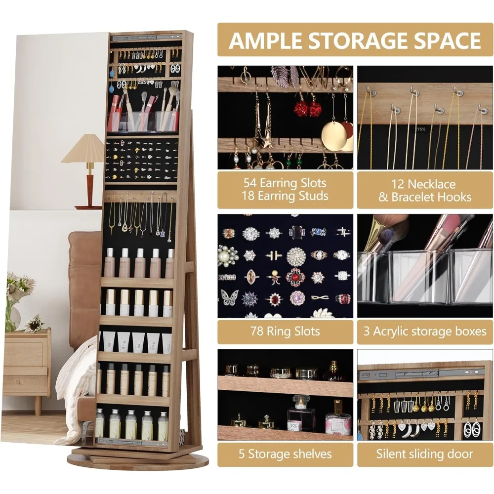 Organizador de armario de joye - Full Length Mirror Jewelry Armoire reseña y precio