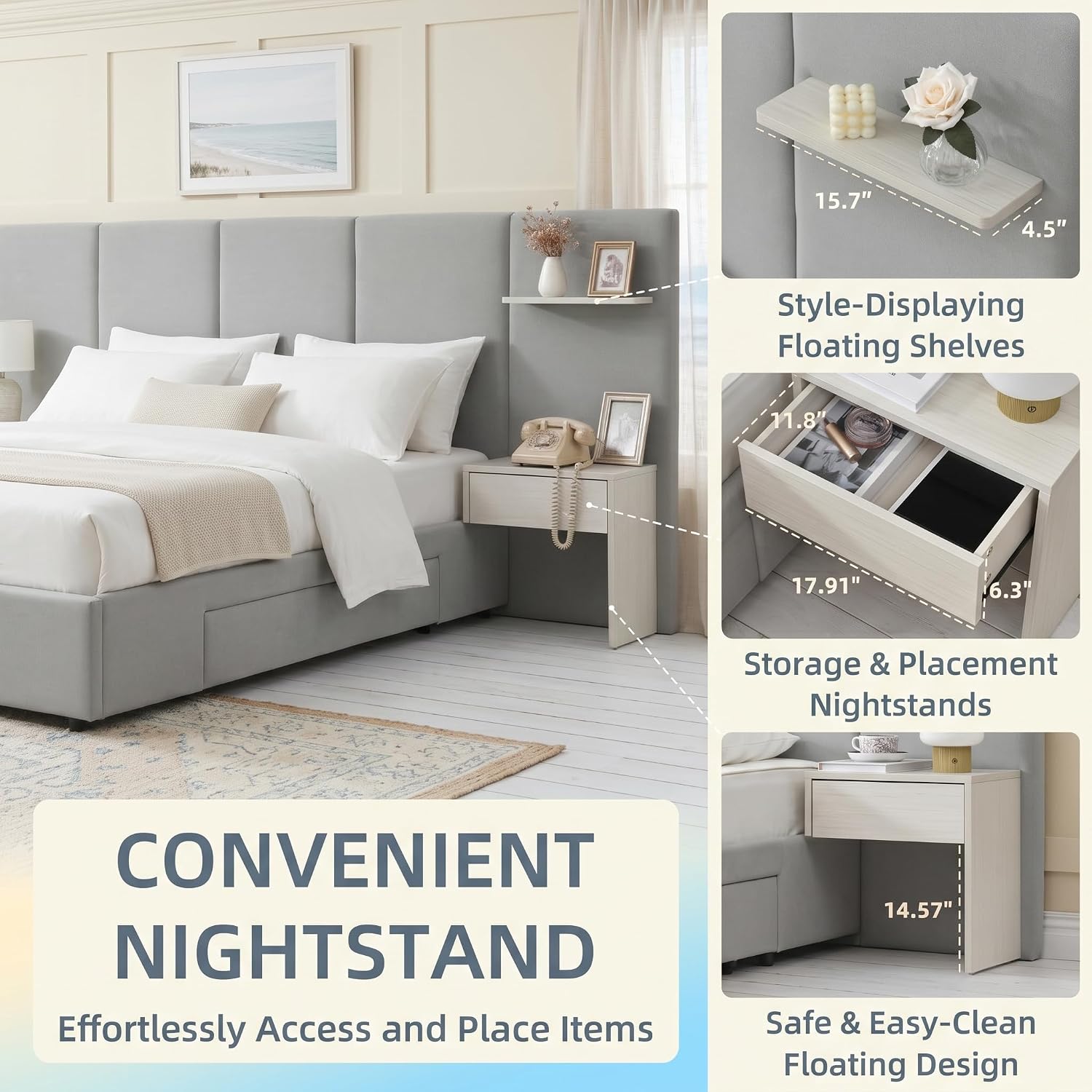 Base de Cama King Size con Alm - King Size Bed Frame With Storage Drawers reseña y precio