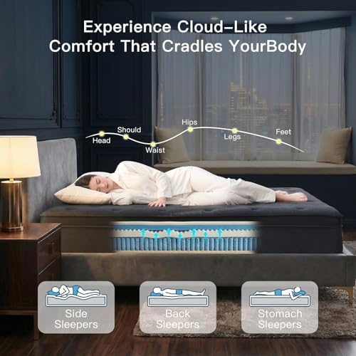Colchón Queen de 12 Pulgadas,  - Memory Foam Mattress In A Box Queen reseña y precio