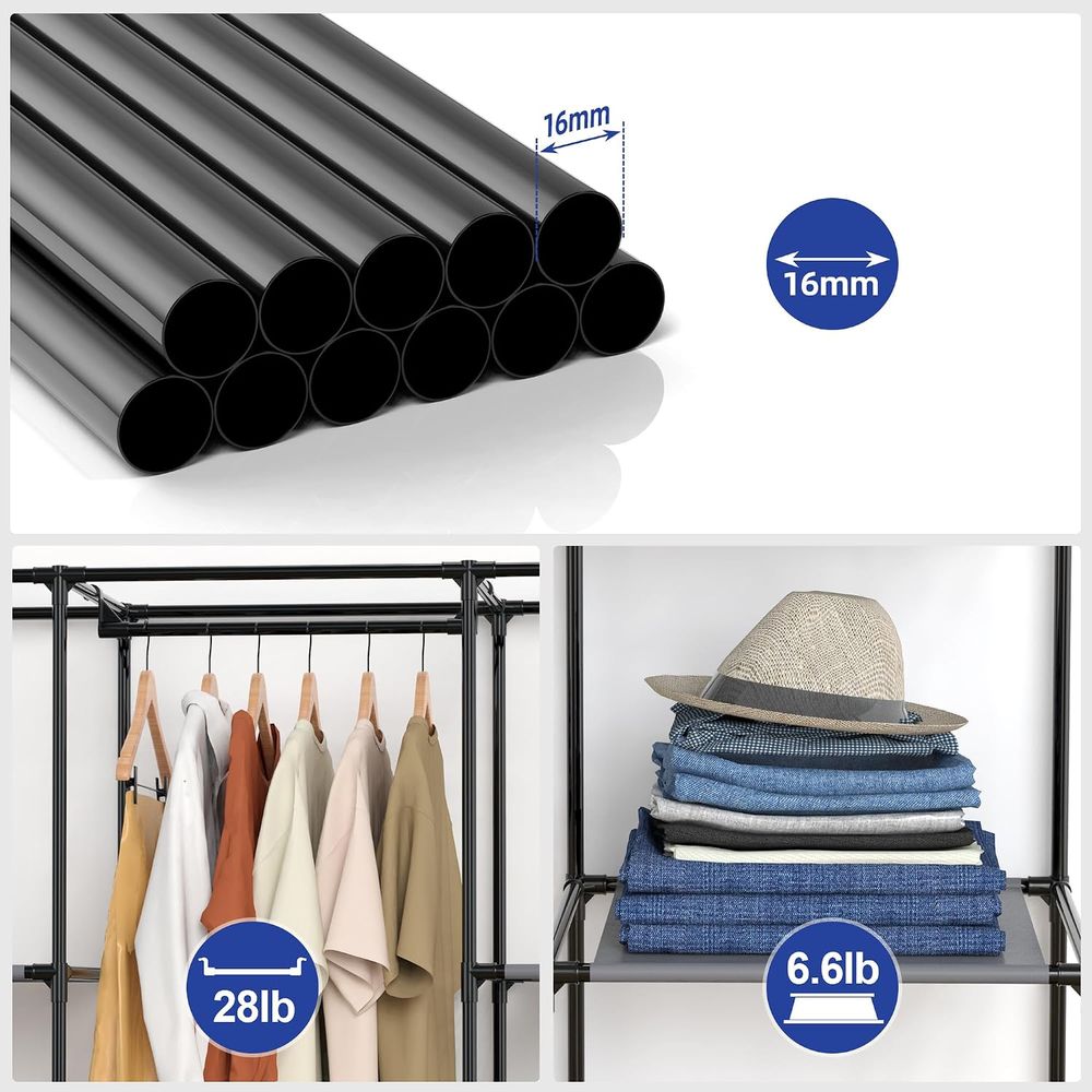 Armario portátil, armario con  - Wardrobe Closet Portable Fabric Cover reseña y precio