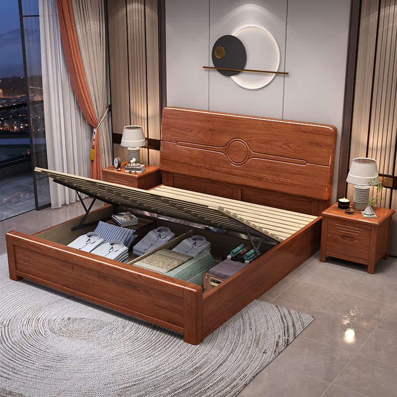 Cama de Madera Maciza de Nogal - Gas Lift Storage Bed Hydraulic reseña y precio