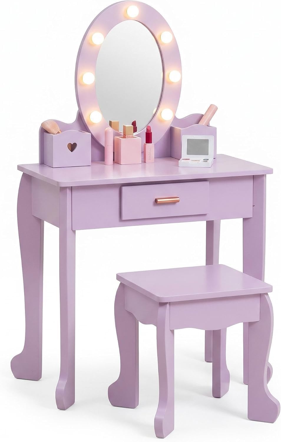 Juego de tocador y taburete pa - Dressing Table Vanity With Lighted Mirror reseña y precio