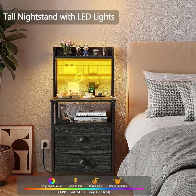 Mesa de Noche de 40'' de Altur - Solid Wood Nightstand 2 Drawers reseña y precio