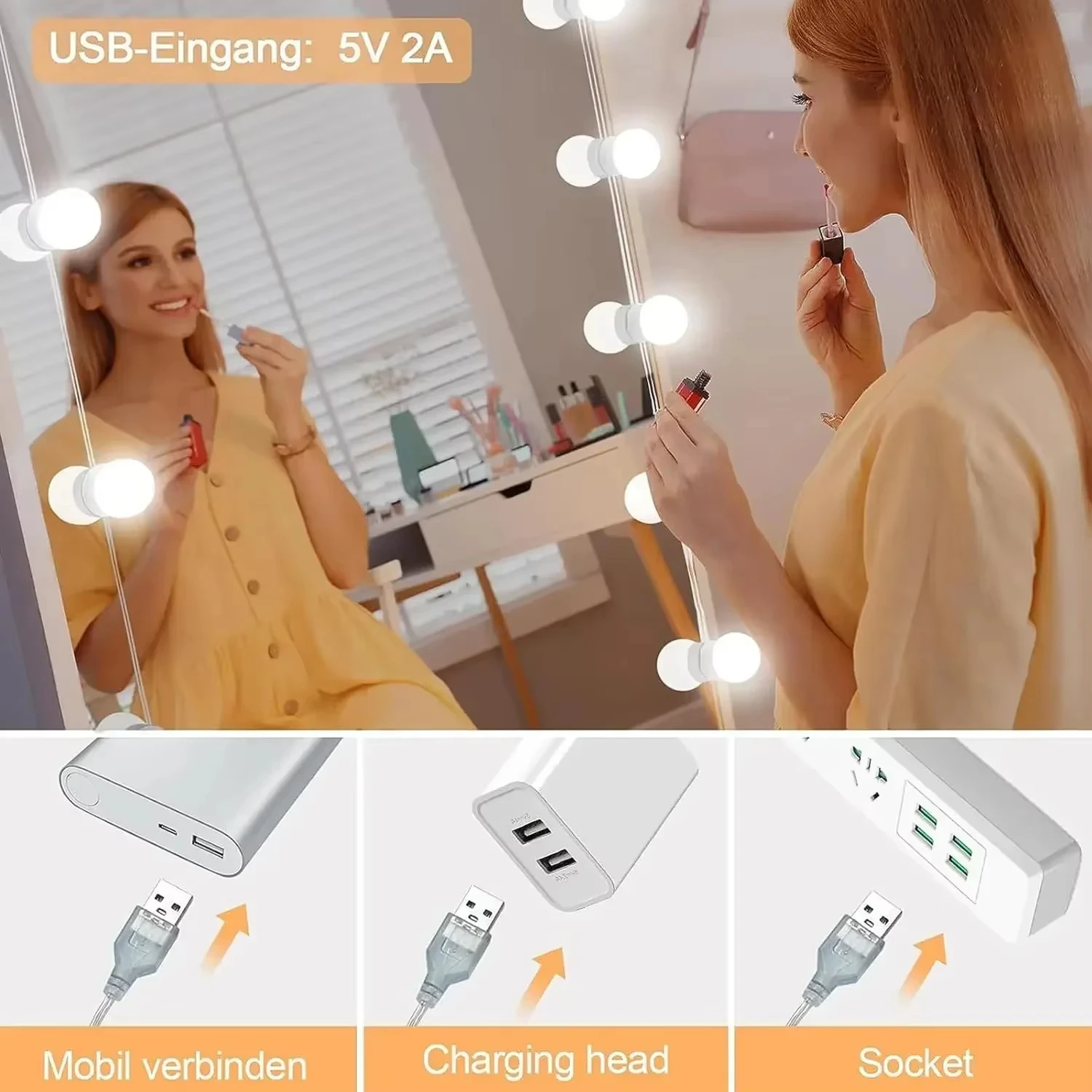 Kit de luces para espejo de to - Dressing Table Vanity With Lighted Mirror reseña y precio