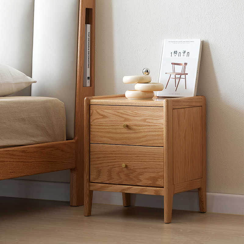 Muebles de dormitorio de mader - Solid Wood Nightstand 2 Drawers reseña y precio