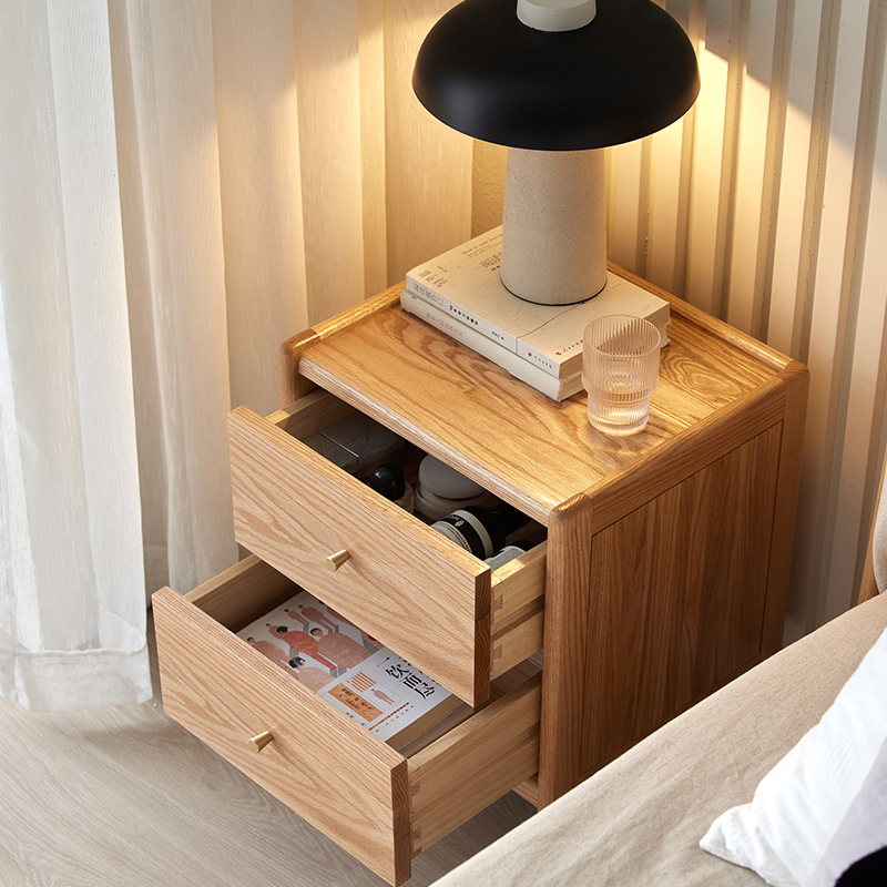 Muebles de dormitorio de mader - Solid Wood Nightstand 2 Drawers reseña y precio