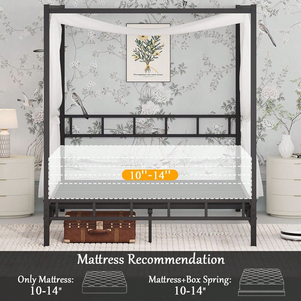 Base de Cama con Estructura Me - Canopy Bed Frame Metal Queen reseña y precio