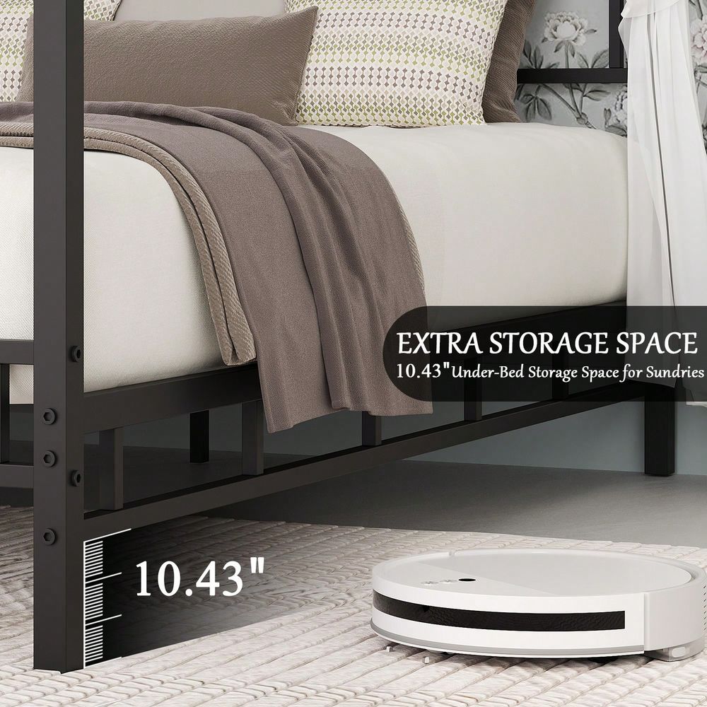 Base de Cama con Estructura Me - Canopy Bed Frame Metal Queen reseña y precio