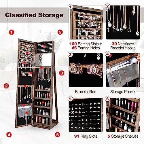 Armario para Joyas con Espejo  - Full Length Mirror Jewelry Armoire reseña y precio